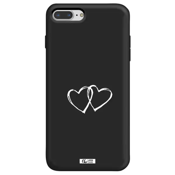 Heart Couple Apple iPhone 8 plus Silicone black Case