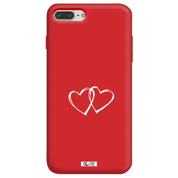 Heart Couple Apple iPhone 8 plus Silicone Imperial Red Case