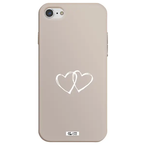 Heart Couple Apple iPhone 8 Silicone Stone Case