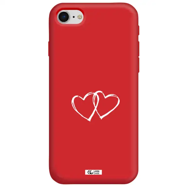 Heart Couple Apple iPhone se 2020 Silicone Imperial Red Case