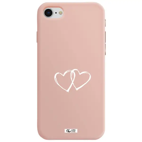 Heart Couple Apple iPhone se 2020 Silicone pastel pink Case