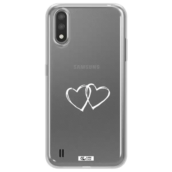 Heart Couple Samsung A01 Clear TPU Case