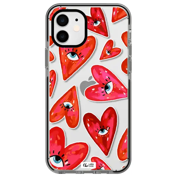 Evil Eye Heart Apple iPhone 11 impact black border Case