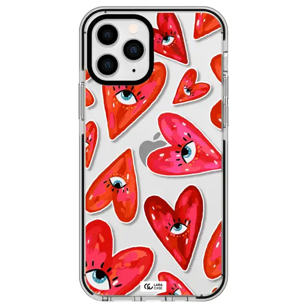 Evil Eye Heart Apple iPhone 11 pro max impact black border Case