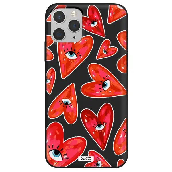 Evil Eye Heart Apple iPhone 11 pro max Silicone black Case