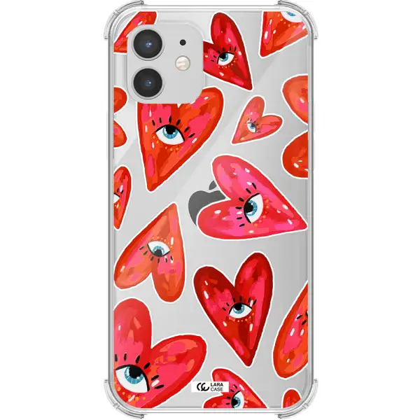 Evil Eye Heart Apple iPhone 12 Clear PC Case