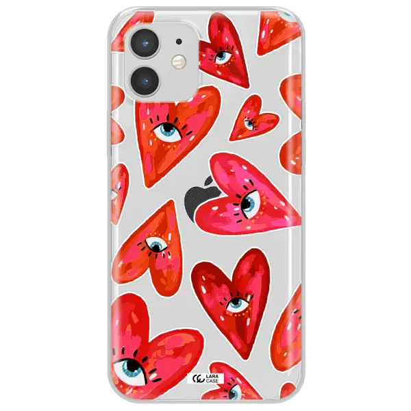 Evil Eye Heart Apple iPhone 12 Clear TPU Case