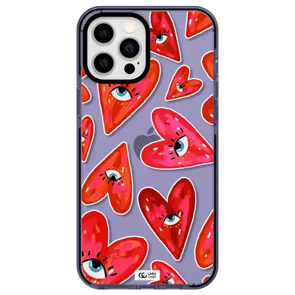 Evil Eye Heart Apple iPhone 12 pro max impact Lilac Case