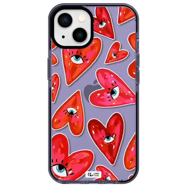 Evil Eye Heart Apple iPhone 13 impact Lilac Case