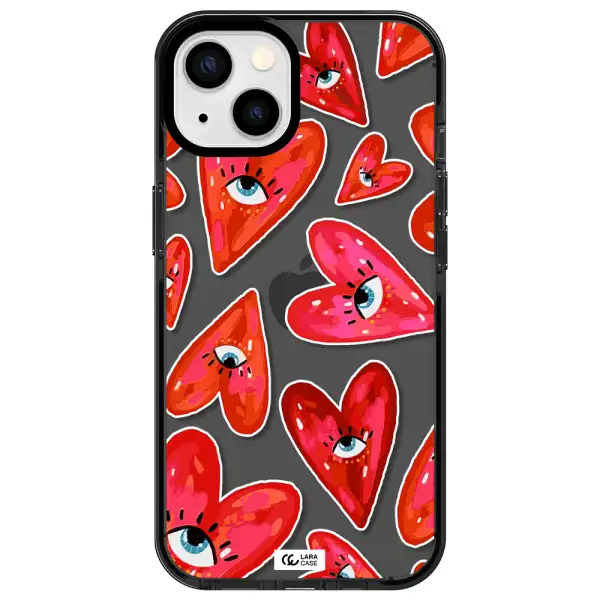 Evil Eye Heart Apple iPhone 13 impact Smoke Black Case