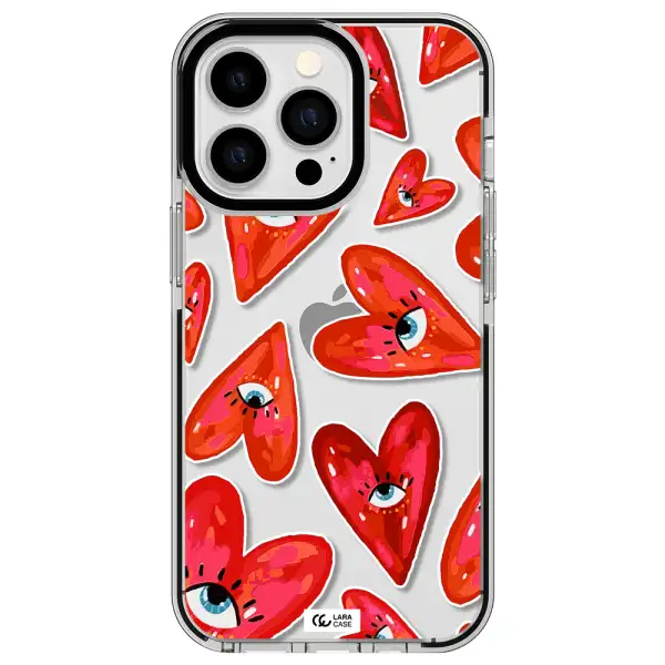 Evil Eye Heart Apple iPhone 13 Pro impact black border Case