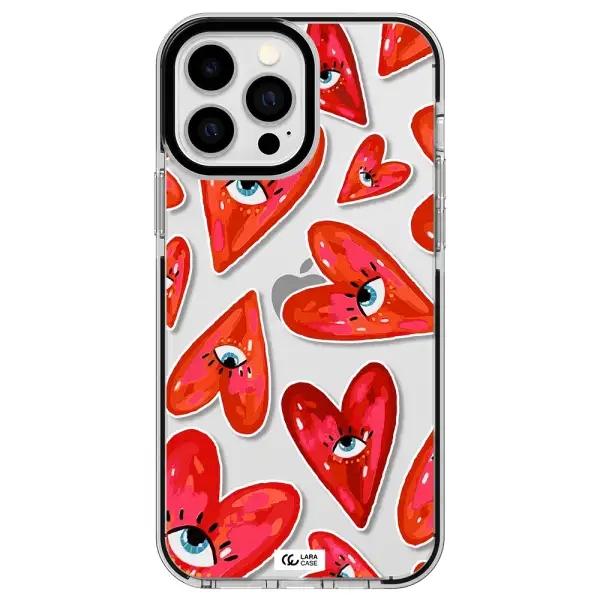 Evil Eye Heart Apple iPhone 13 Pro Max impact black border Case