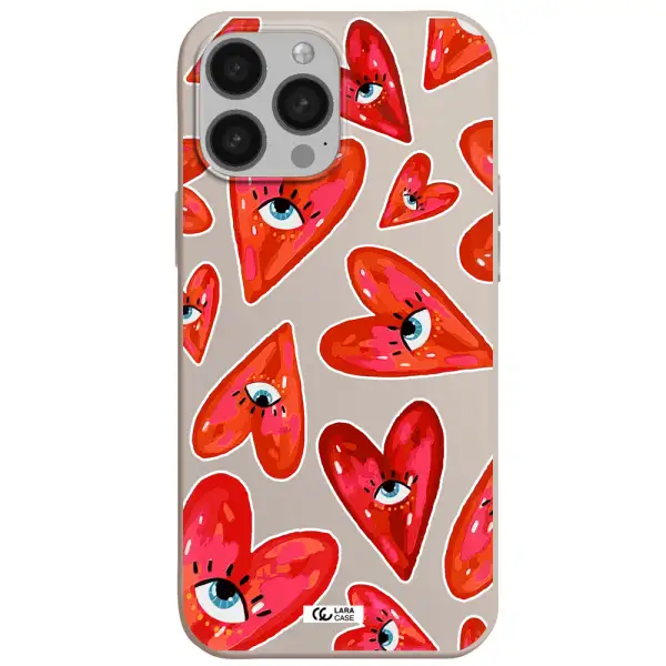 Evil Eye Heart Apple iPhone 13 Pro Max Silicone Stone Case