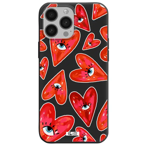 Evil Eye Heart Apple iPhone 13 Pro Silicone black Case