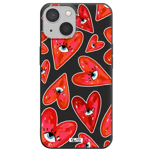 Evil Eye Heart Apple iPhone 13 Silicone black Case