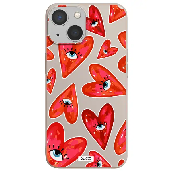 Evil Eye Heart Apple iPhone 13 Silicone Stone Case