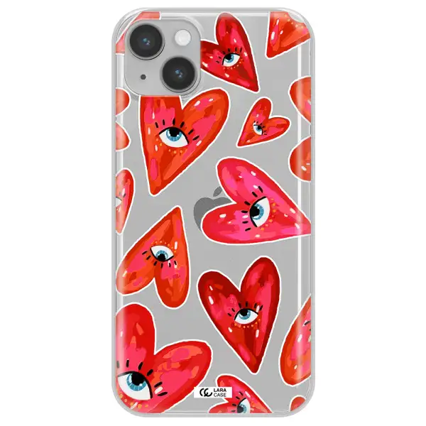 Evil Eye Heart Apple iPhone 14 Clear TPU Case