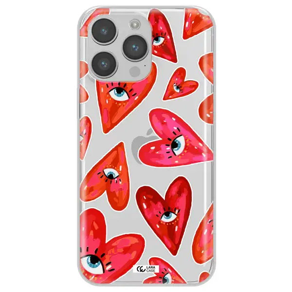 Evil Eye Heart Apple iPhone 14 pro Clear TPU Case
