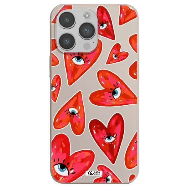 Evil Eye Heart Apple iPhone 14 pro max Silicone Stone Case