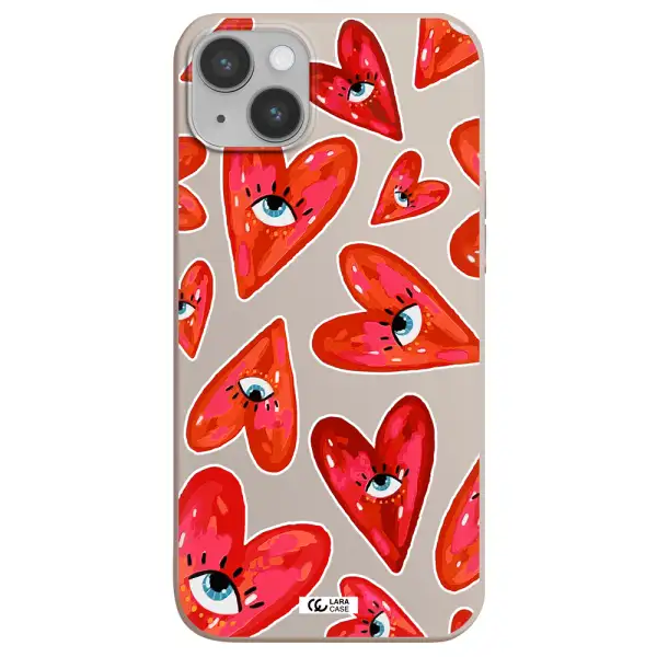 Evil Eye Heart Apple iPhone 14 Silicone Stone Case