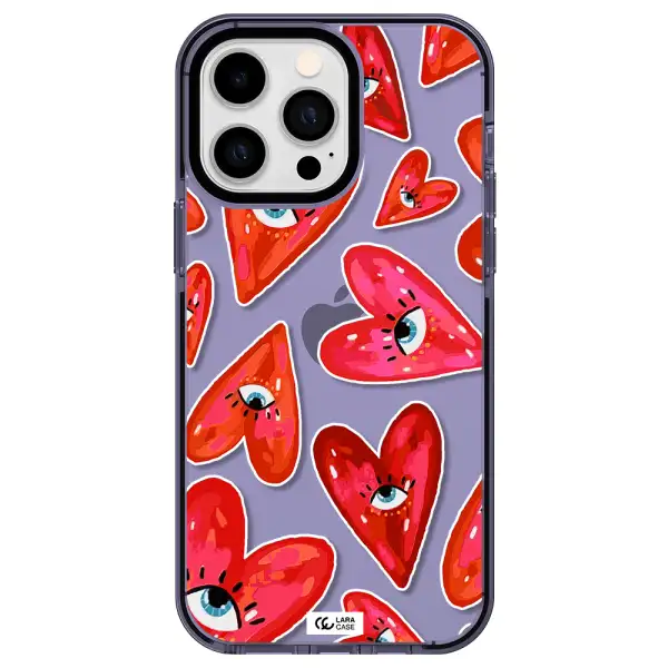 Evil Eye Heart Apple iPhone 15 Pro impact Lilac Case