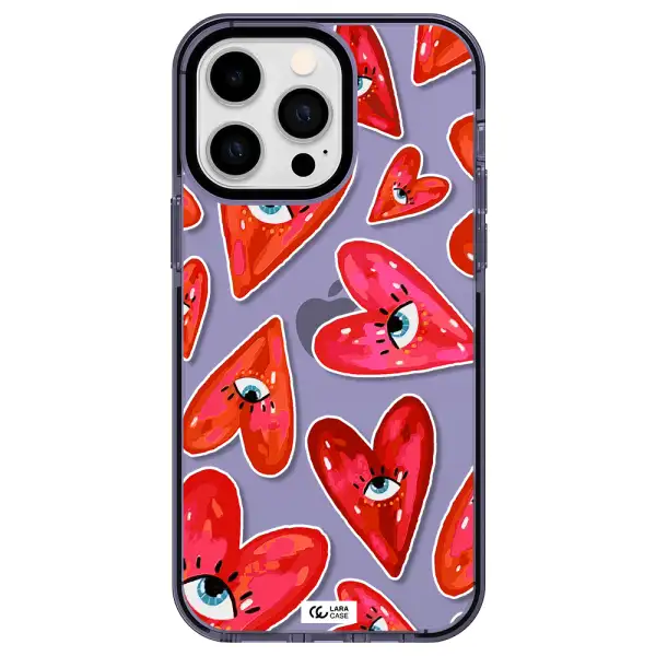 Evil Eye Heart Apple iPhone 15 Pro Max impact Lilac Case