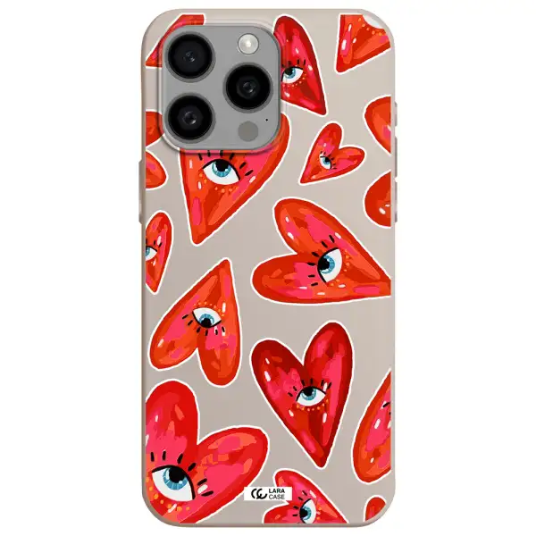 Evil Eye Heart Apple Iphone 15 Pro max Silicone Stone Case