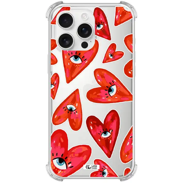 Evil Eye Heart Apple Iphone 16 Pro Max Clear Pc Case