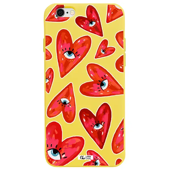 Evil Eye Heart Apple iPhone 6 Silicone canary yellow Case