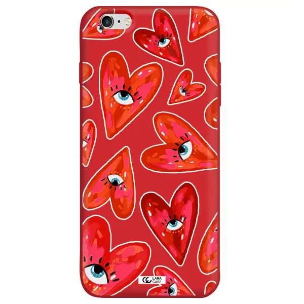 Evil Eye Heart Apple iPhone 6S Silicone Imperial Red Case