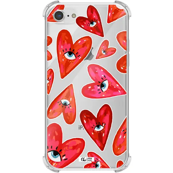 Evil Eye Heart Apple iPhone 8 Clear PC Case