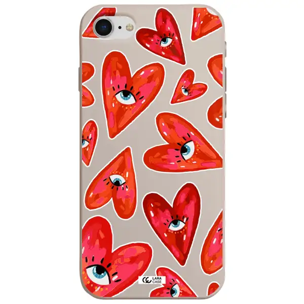 Evil Eye Heart Apple iPhone se 2020 Silicone Stone Case