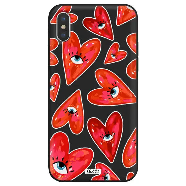 Evil Eye Heart Apple iPhone X Silicone black Case