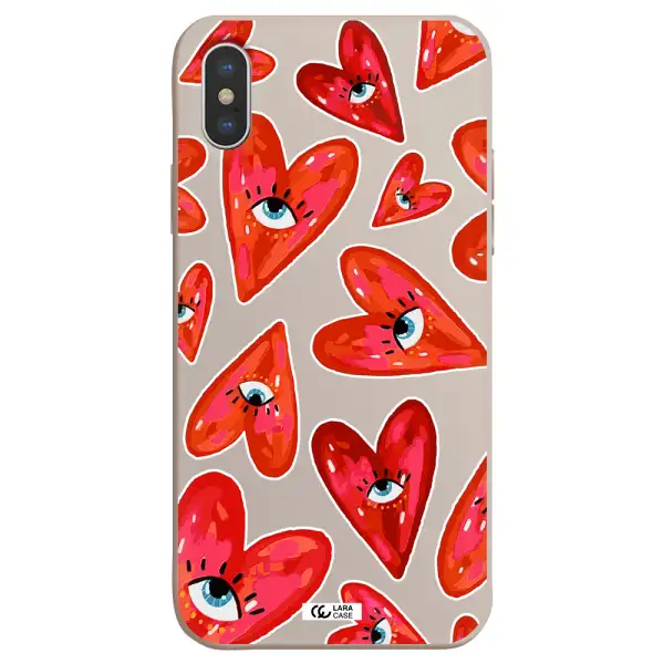 Evil Eye Heart Apple iPhone XS Silicone Stone Case