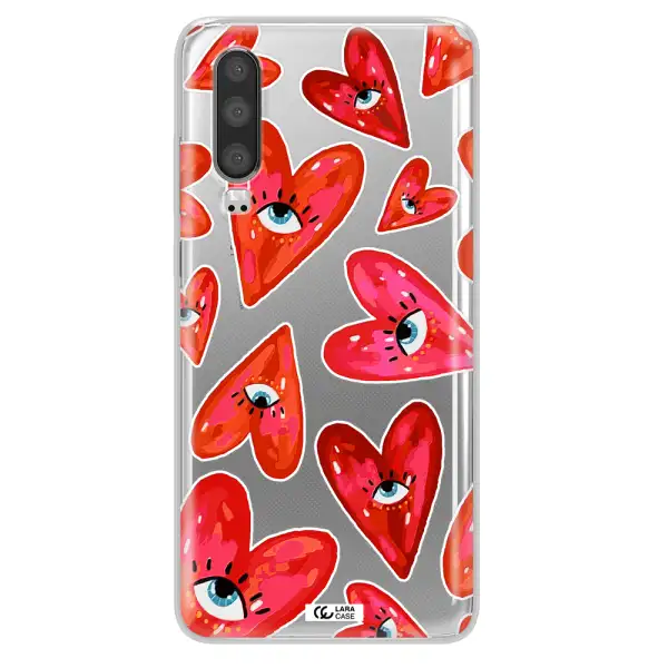Evil Eye Heart Huawei P30 Clear TPU Case