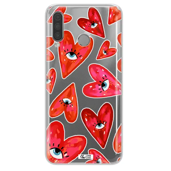 Evil Eye Heart Huawei P30 Lite Clear TPU Case
