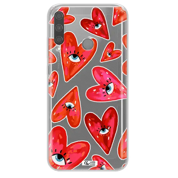 Evil Eye Heart Huawei P40 Lite E Clear TPU Case