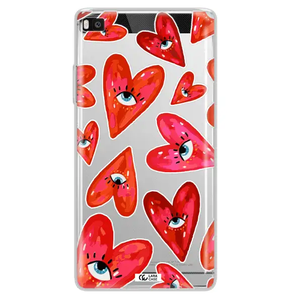 Evil Eye Heart Huawei P8 Clear TPU Case