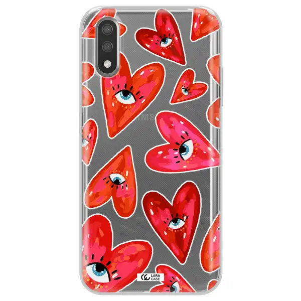 Evil Eye Heart Samsung A01 Clear TPU Case
