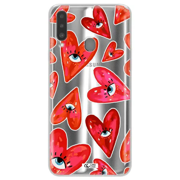 Evil Eye Heart Samsung A20S Clear TPU Case