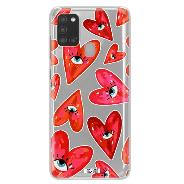 Evil Eye Heart Samsung A21S Clear TPU Case