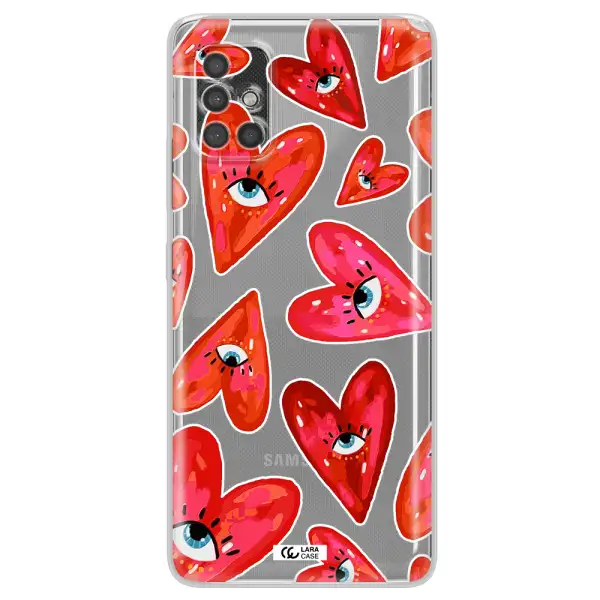 Evil Eye Heart Samsung A40S Clear Tpu Case