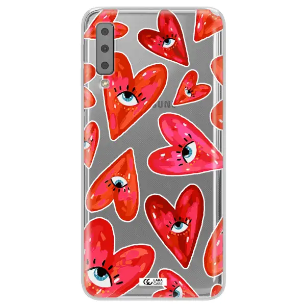 Evil Eye Heart Samsung A7 2018 Clear TPU Case