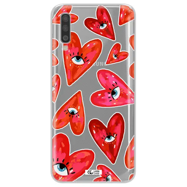Evil Eye Heart Samsung A70 Clear TPU Case