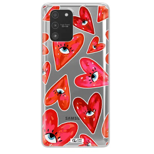 Evil Eye Heart Samsung A91 Clear TPU Case