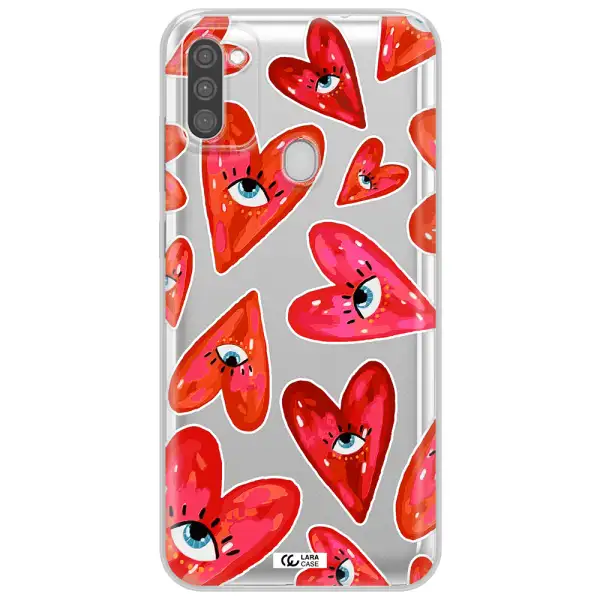 Evil Eye Heart Samsung M11 Clear TPU Case