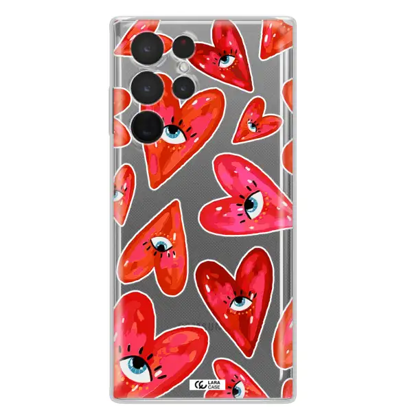 Evil Eye Heart Samsung S 22 Ultra Clear TPU Case