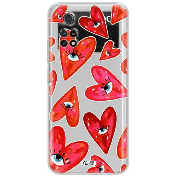 Evil Eye Heart Xiaomi Poco M4 Pro 4G Clear Tpu Case