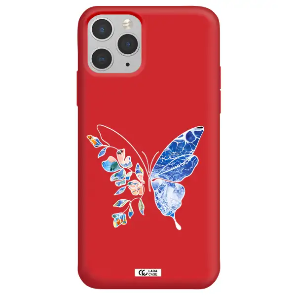 Line Butterfly Apple iPhone 11 pro max Silicone Imperial Red Case