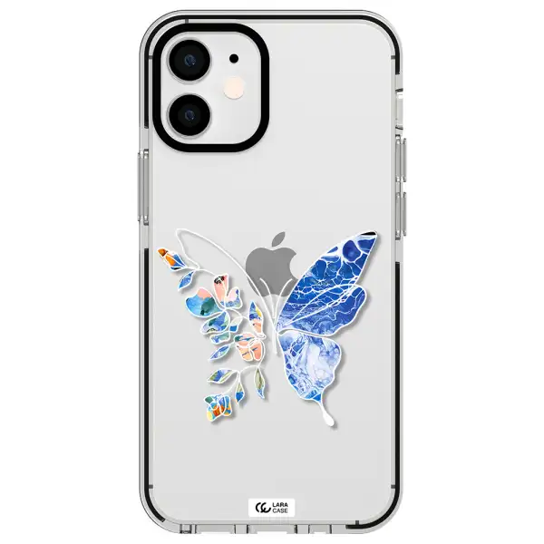Line Butterfly Apple iPhone 12 mini impact black border Case